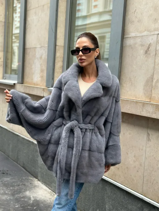 Норковое пончо - VELVET - фото 1