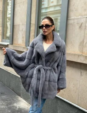 Норковое пончо - VELVET - фото 1