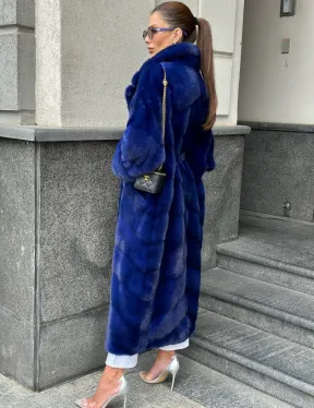 Норковая шуба - цвет электрик - фото 4