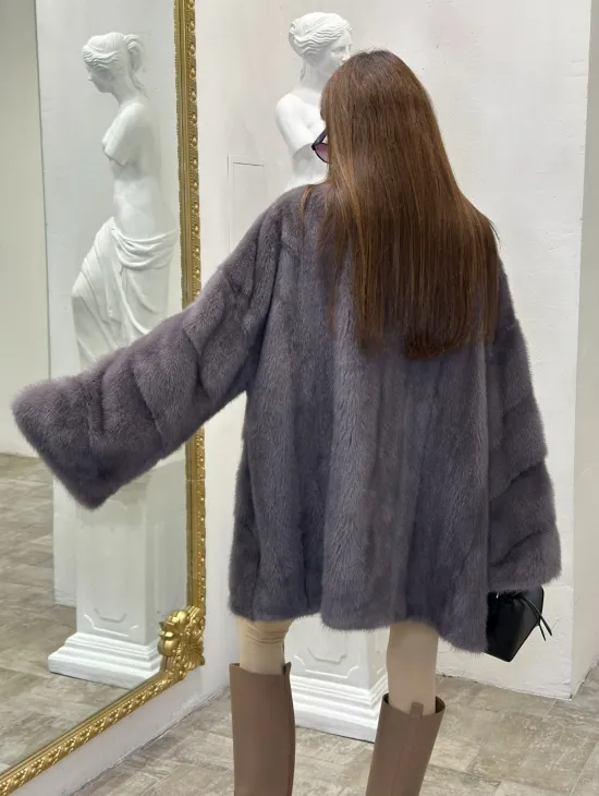 Шуба из норки стойка воротник - фото 5