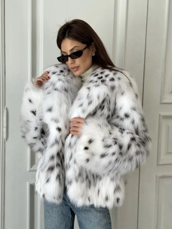 Полушубок из меха аукционной лисы (реплика канадской рыси) - фото 3