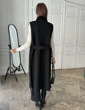 Стильное кашемировое пальто с мехом норки - фото 3